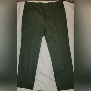 Vintage Lands End Men's Pants 34x44 Dark Olive Green- Pockets-USA- BNWT